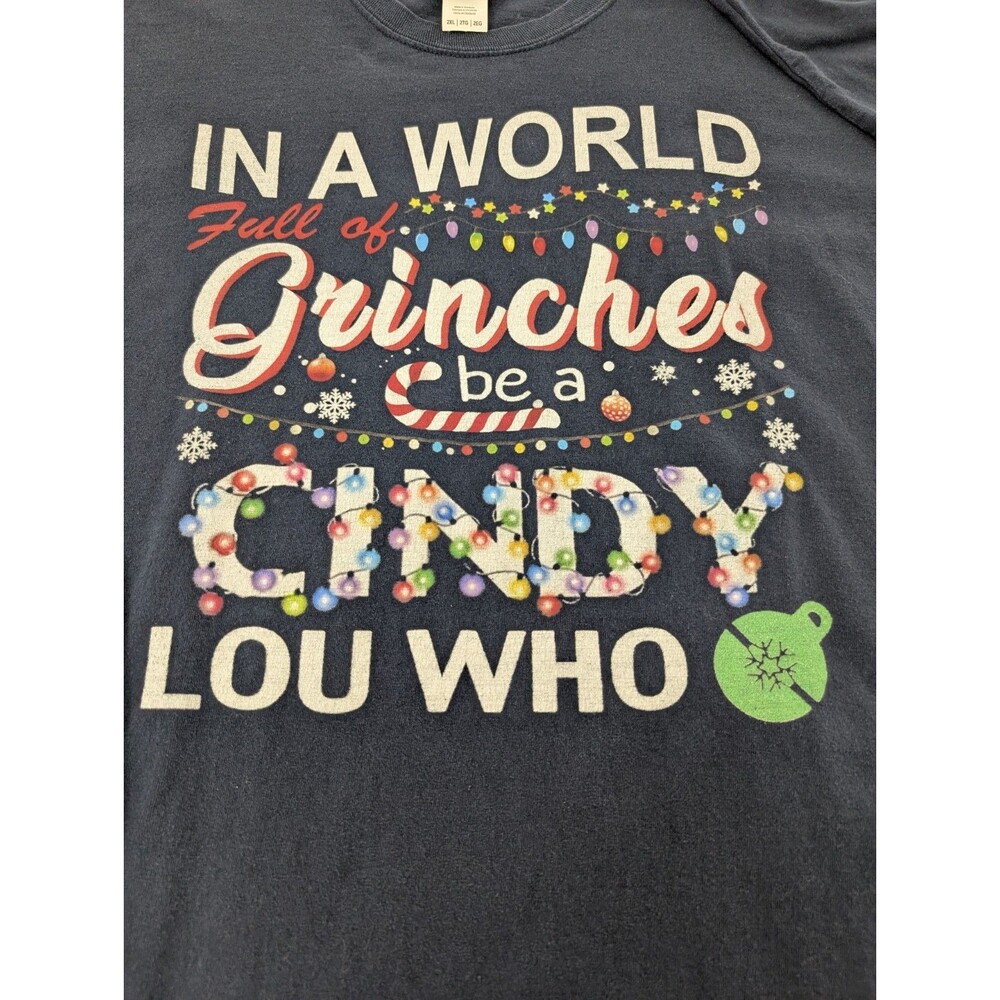 Cindy Lou Who Christmas Shirt 2XL Unisex Graphic Print Gildan All Cotton - Picture 2 of 7